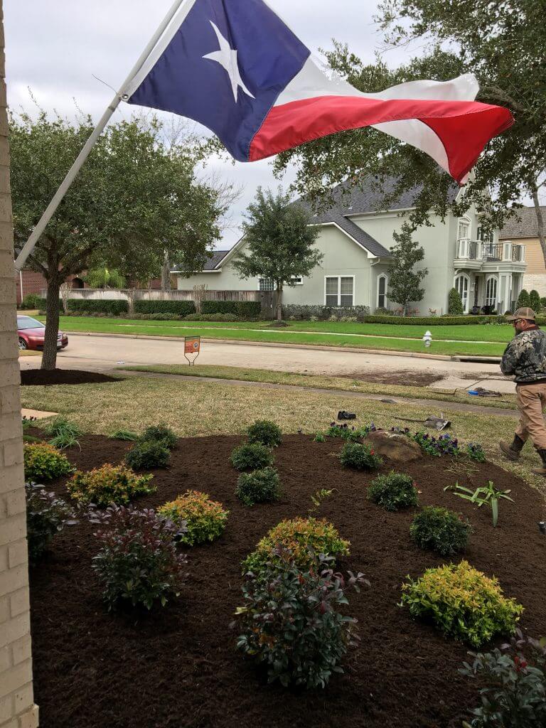 front yard landscaped bed
